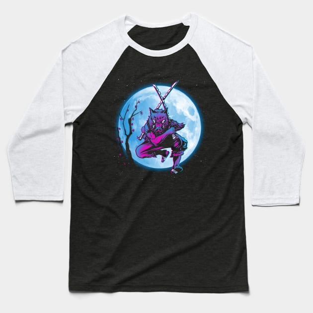 Inosuke under the moon Baseball T-Shirt by ddjvigo